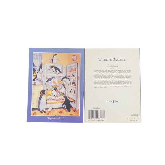 VTG "Refrigeraidors" Penguin Leanin' Tree Friendship Greeting Card & Magnet Mont - Picture 2 of 11